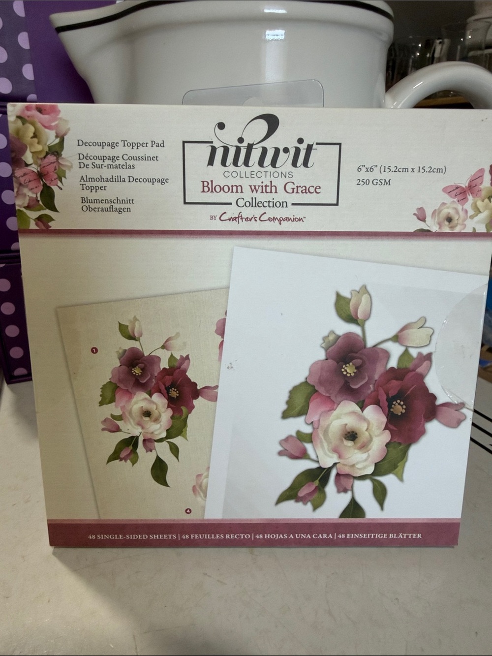 Crafters Companion Nitwit Collections Bloom with Grace Decoupage Topper Pad